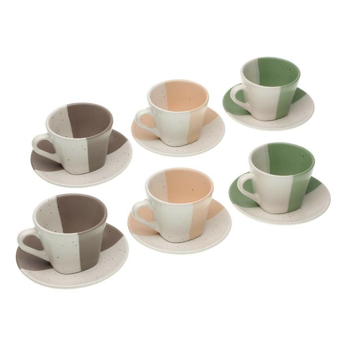 Juego de Tazas con Platos Versa Clara Cerámica 9 x 6,5 x 9 cm