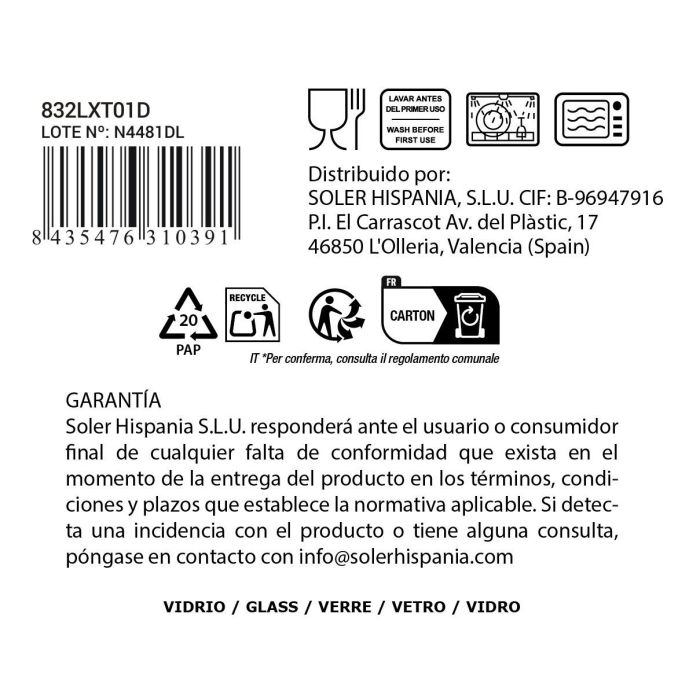 La Mediterranea Vaso Sidari 270 cc Transparente para Agua o Refresco, 8 x 8 x 10.2 cm (Pack de 6 Unidades) (48 Unidades) 7