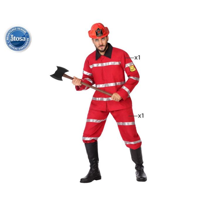 Disfraz Bombero Hombre Adulto Rojo XL Disfraz Bombero Hombre Adulto Rojo XL