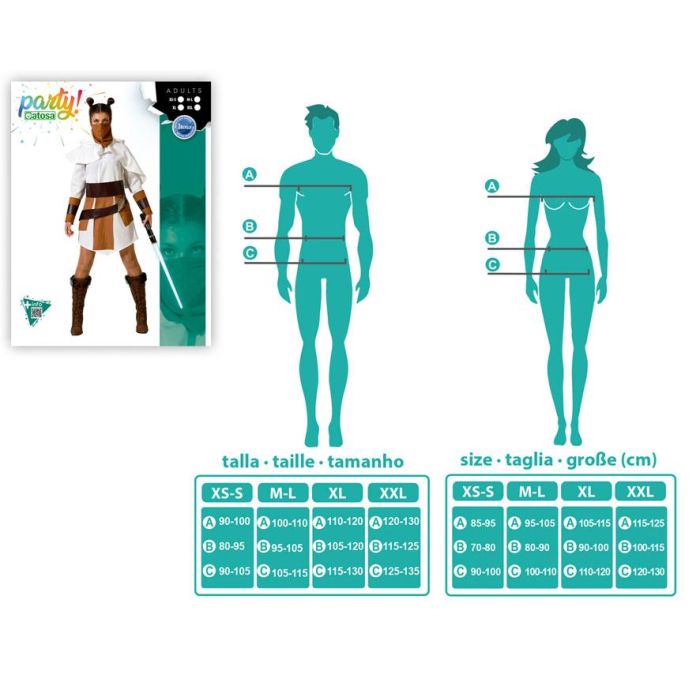 Disfraz Galaxia Blanco Mujer Adulto XXL con Vestido, Capa, Muñequeras, Pañuelo y Cinturón – Poliéster 3 Disfraz Galaxia Blanco Mujer Adulto XXL con Vestido, Capa, Muñequeras, Pañuelo y Cinturón – Poliéster 3