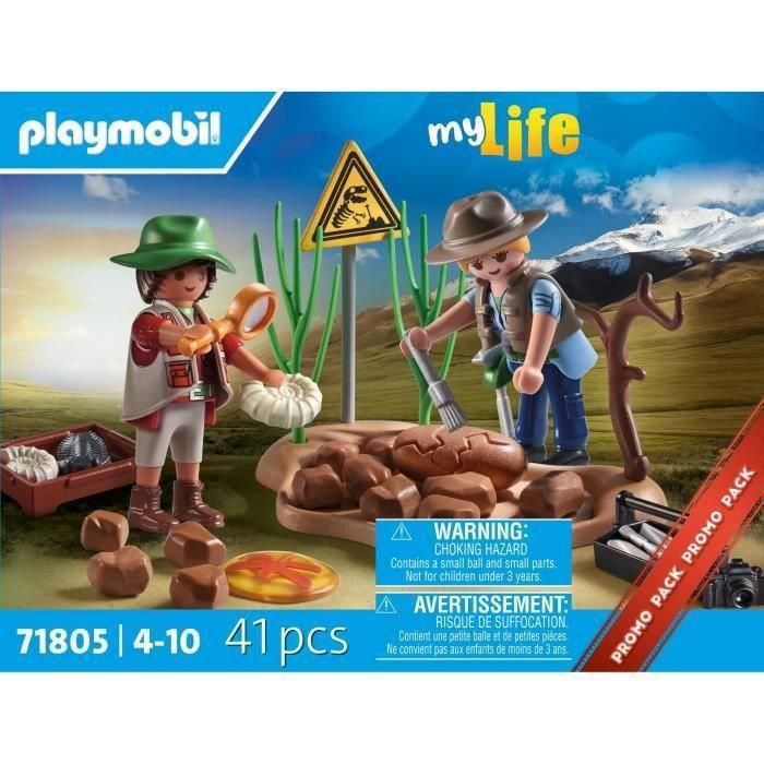 Playmobil 71805 Excavación Paleontológica con Fósiles, Herramientas, Cámara y Huevo de Dinosaurio - Juego Ciencia Niños +4 años 4