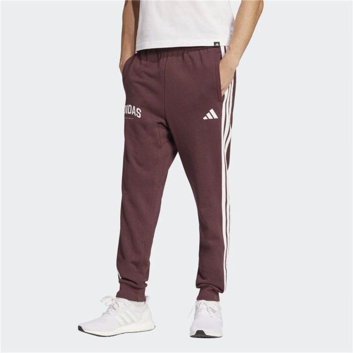 Pantalón Largo Deportivo Adidas 3 Bandas Burdeos Hombre 7-8 Años 4