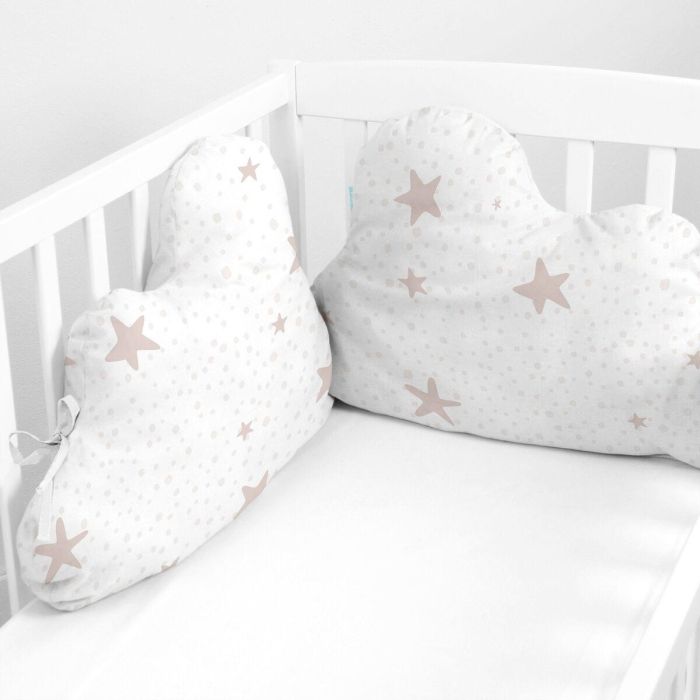 Protector de Cuna HappyFriday Basic Kids Little star Rosa 60 x 40 cm 2