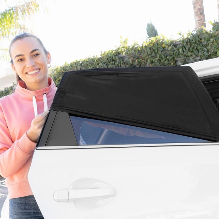 Malla Parasol para Coche UVlock InnovaGoods Pack de 2 uds 3 Malla Parasol para Coche UVlock InnovaGoods Pack de 2 uds 3