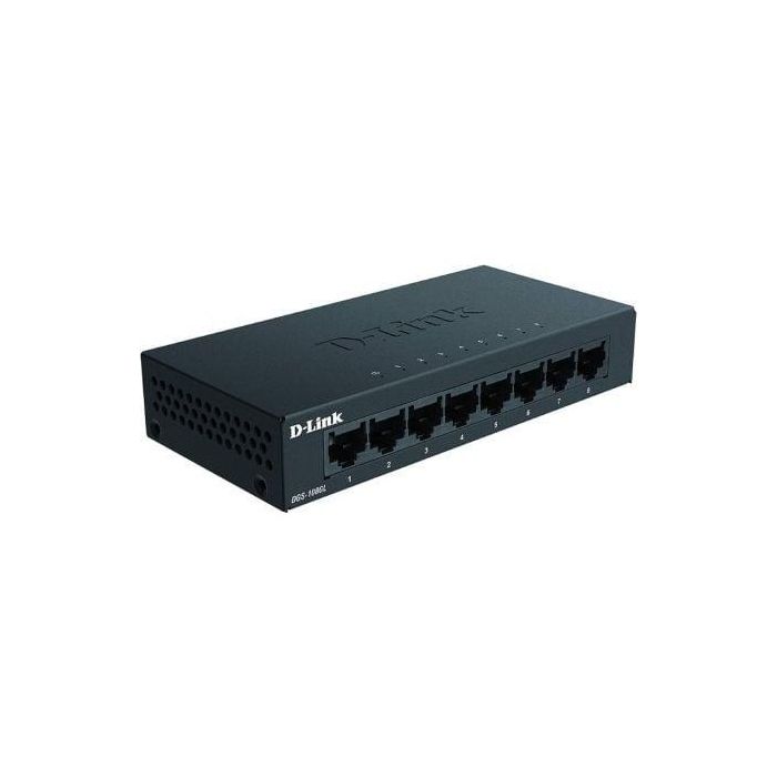 D-Link DGS-108GL/E Switch de Red Gigabit 8 Puertos RJ-45 Metálico Plug & Play Silencioso Bajo Consumo para 4K Streaming y Teletrabajo 1 D-Link DGS-108GL/E Switch de Red Gigabit 8 Puertos RJ-45 Metálico Plug & Play Silencioso Bajo Consumo para 4K Streaming y Teletrabajo 1