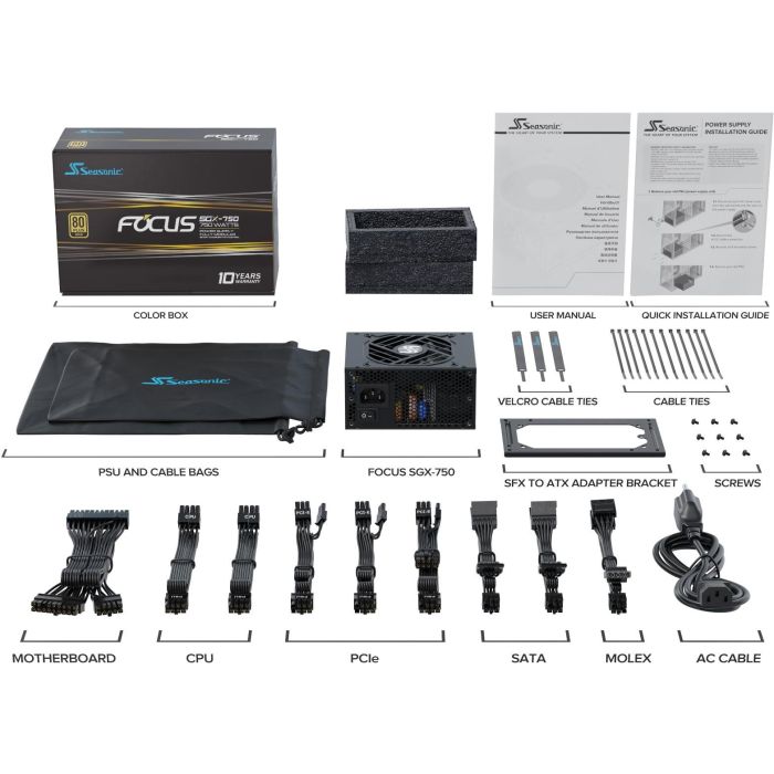 Seasonic FOCUS SGX-750 (2021) Fuente Alimentación PC 750W 80 PLUS Gold SFX Totalmente Modular Negro 6 Seasonic FOCUS SGX-750 (2021) Fuente Alimentación PC 750W 80 PLUS Gold SFX Totalmente Modular Negro 6