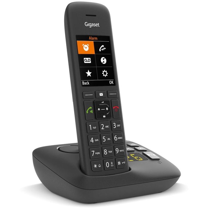 Gigaset C575A Teléfono Inalámbrico DECT Negro con Contestador Automático, Pantalla TFT a Color, Manos Libres y Agenda 200 Contactos