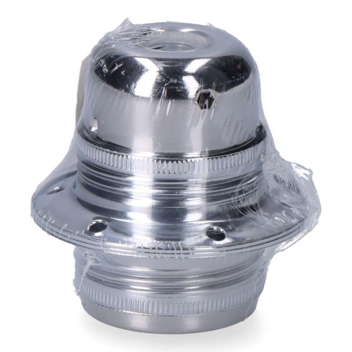 Portalámparas e27 metálico, 100 W 250 v, plata, ø60 x 40 mm (retractilado) Portalámparas e27 metálico, 100 W 250 v, plata, ø60 x 40 mm (retractilado)