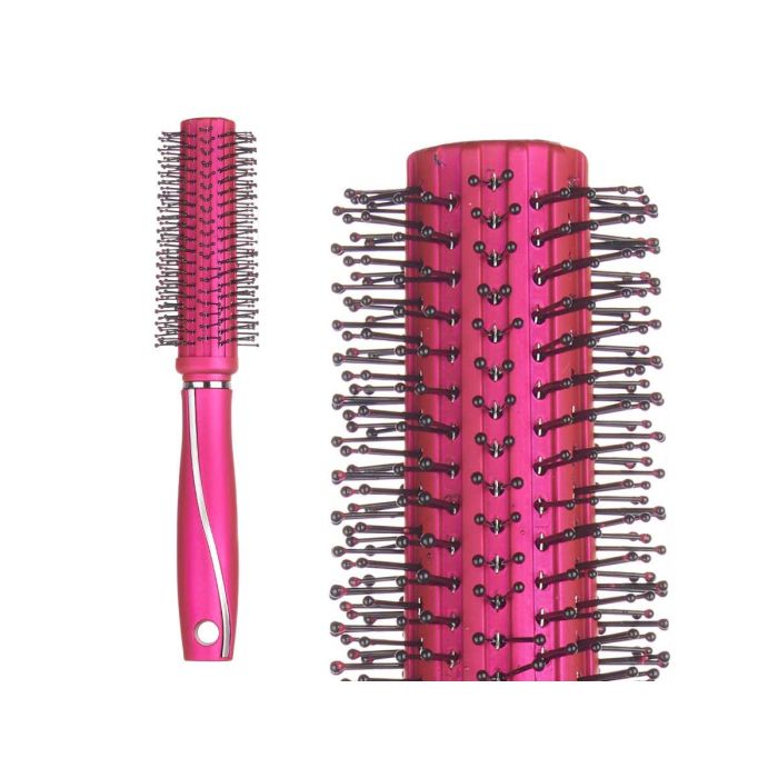 Cepillo para Cabello Rizo Fucsia Siliconado Berilo - 4x24x4 cm (24 Unidades) 1