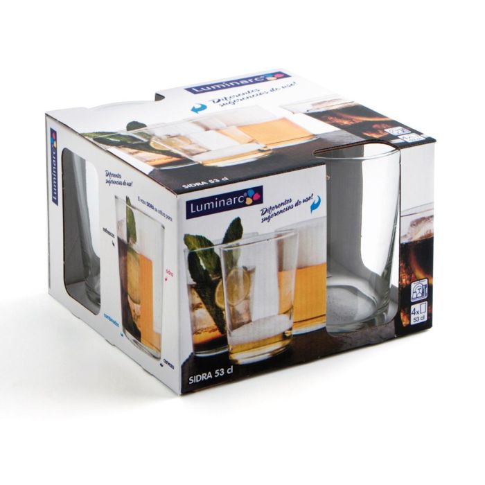 Set 4 Vasos Altos Vidrio Sidra Luminarc 53 cL 2 Set 4 Vasos Altos Vidrio Sidra Luminarc 53 cL 2