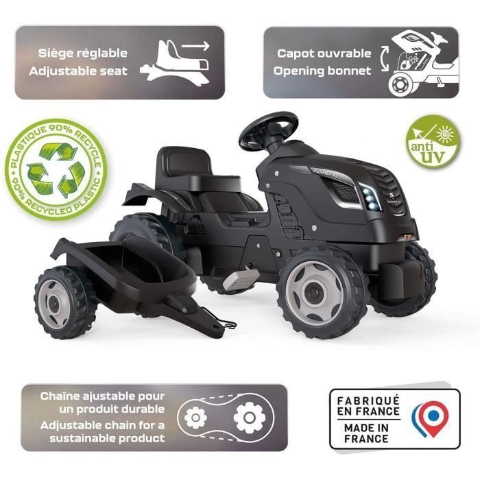 Smoby Farmer XL Pedal Tractor + Trailer - Negro 2 Smoby Farmer XL Pedal Tractor + Trailer - Negro 2