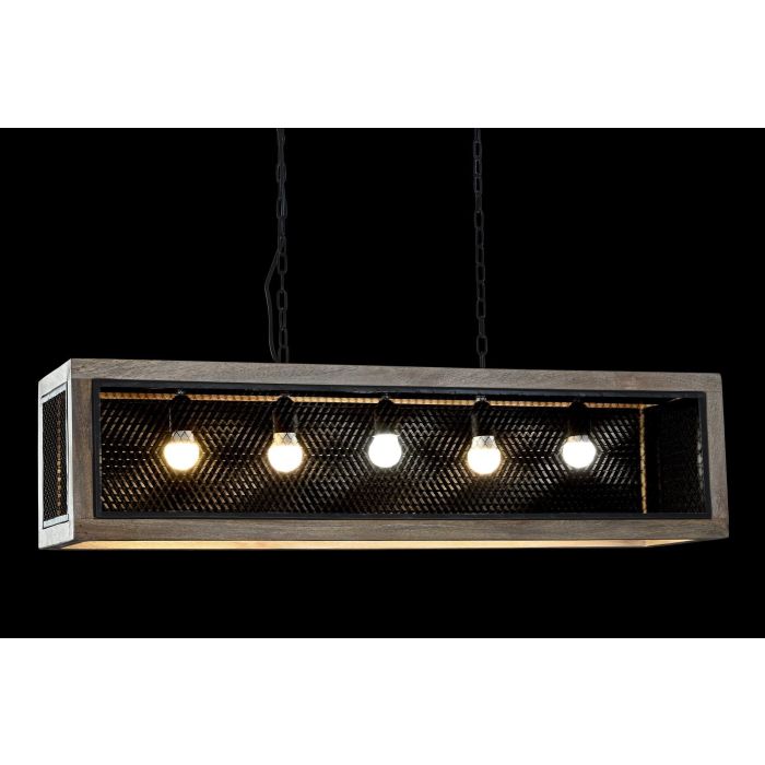 DKD Home Decor Lámpara Techo Loft Marrón Negro Mango Hierro E27 25 x 25 x 100 cm 2