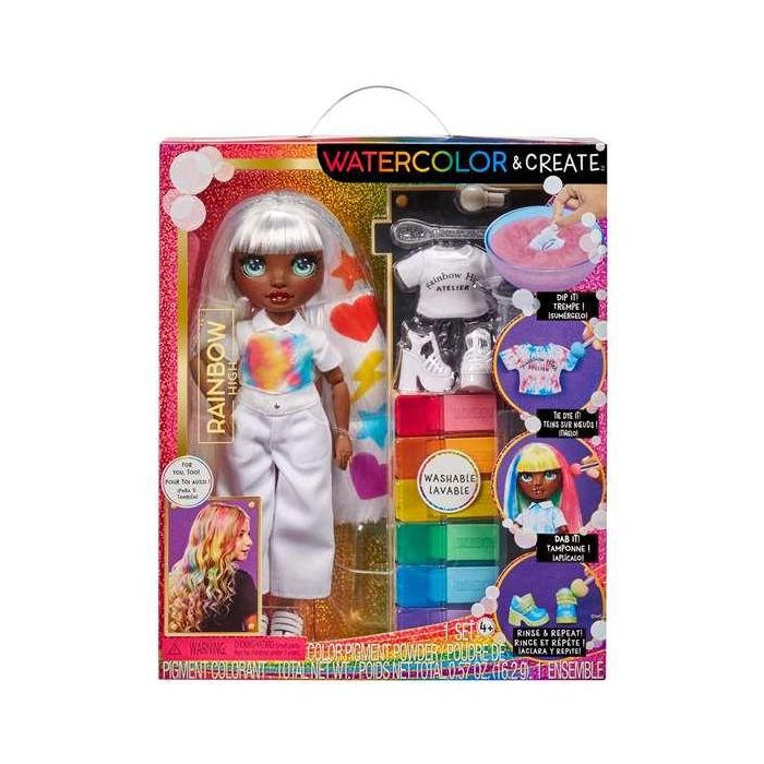 Muñeca rainbow high watercolor & create ojos verdes 22 cm. crea tu propia muñeca con el pincel o sumerge su ropa en agua con polvos de color Muñeca rainbow high watercolor & create ojos verdes 22 cm. crea tu propia muñeca con el pincel o sumerge su ropa en agua con polvos de color