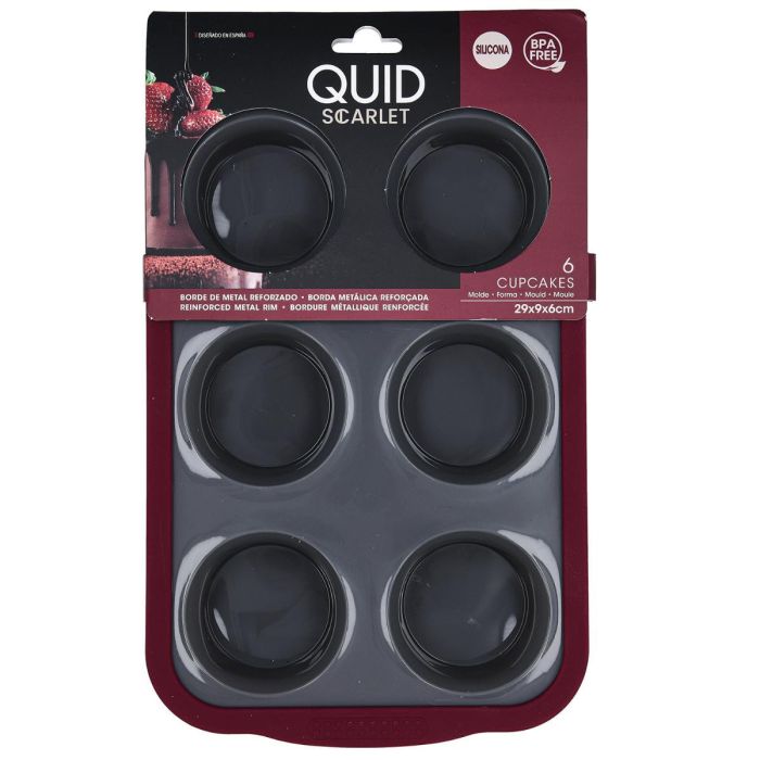 Molde 6 Cupcakes Silicona Reforzado Scarlet Quid 29x18,8x3,8 cm 2
