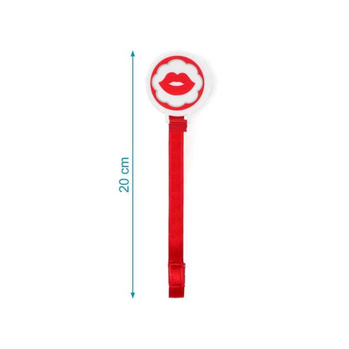 KioKids Sujetachupete Mr&Mrs Rojo para +6 meses con Pinza y Velcro 2