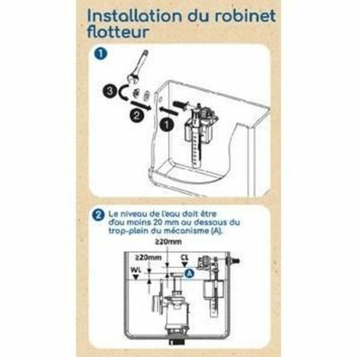 Rousseau AAAAX63332 Kit Cisterna Inodoro Extraíble – Certificado NF – Silencioso – Antisifonaje – Ajustable 8