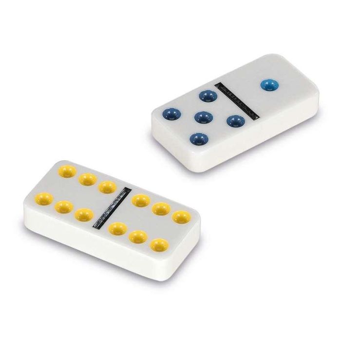 Domino doble 6 colores tamaño pieza 5.1x2.5x0.8 cm 3 Domino doble 6 colores tamaño pieza 5.1x2.5x0.8 cm 3