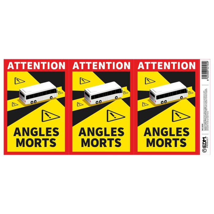 Edm Pack 3 Adhesivos Angles Morts Autocar 17 x 25 cm 2