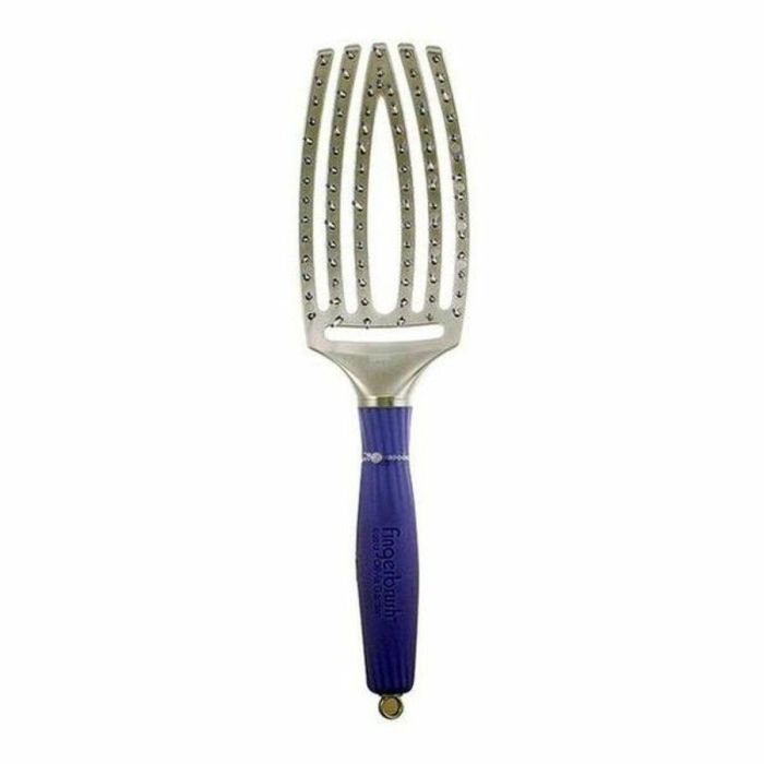 Olivia Garden FINGERBRUSH Cepillo para el Pelo Medium Curvado y Ventilado para Desenredar, Peinar y Masajear Cuero Cabelludo 1 ud