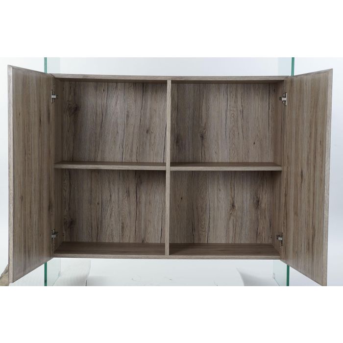 DKD Home Decor Aparador Moderno Natural de MDF y Cristal Templado 120x44x120 cm con 2 Puertas y 3 Estantes Desmontable 3 DKD Home Decor Aparador Moderno Natural de MDF y Cristal Templado 120x44x120 cm con 2 Puertas y 3 Estantes Desmontable 3