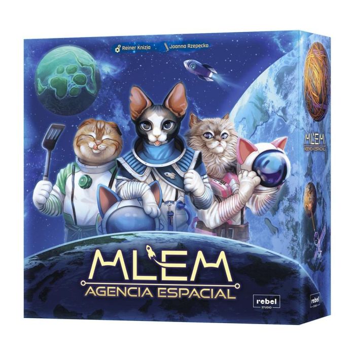 Rebel MLEM Agencia Espacial REMLE01ES Juego de Mesa Familiar de Gatos Astronautas para +8 Años