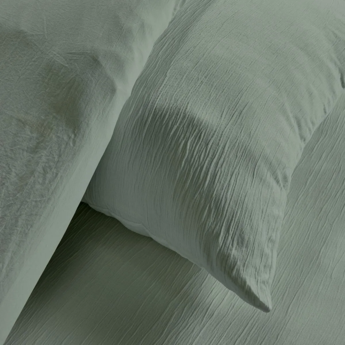 Today HOY Essential Juego de Cama 2 Personas 220 x 240 cm Efecto Crepe Salvia - TOD3574641307455