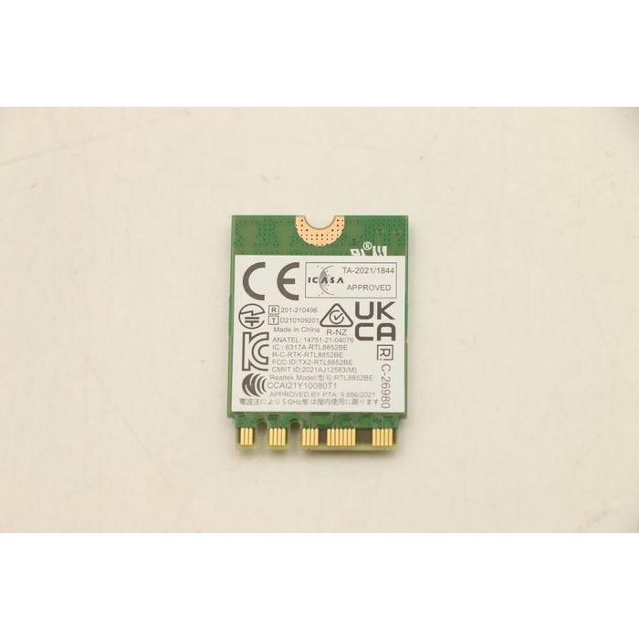 Lenovo Wireless WLAN module, LTN 8852BE model, designed for Lenovo laptops, ensuring reliable connectivity and compliance with industry standards. 2 Lenovo Wireless WLAN module, LTN 8852BE model, designed for Lenovo laptops, ensuring reliable connectivity and compliance with industry standards. 2