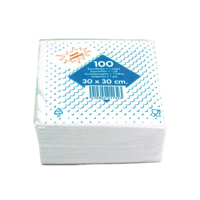 Gc Servilletas 1 Capa 30x30 Pasta Fsc Pack 100 Unidades Blanco 1