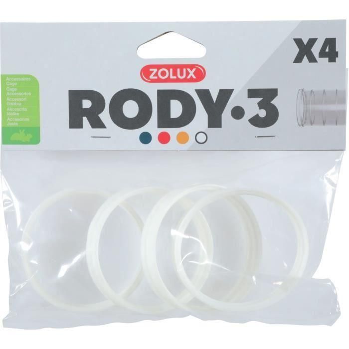 Zolux ZOL3336022060300 Conectores Rody3 para jaulas de roedores, Roylounge, color blanco, 4 piezas