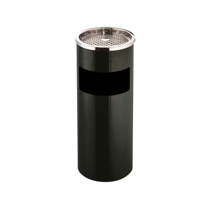 Q-connect Cenicero papelera metalico negro 61,5x25 cm capacidad + de 10 L 1