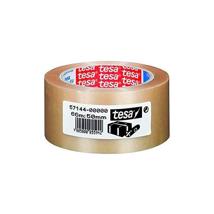 Tesa Cinta de Embalaje Extrafuerte Rugosa PVC Transparente 66x50 (6 Unidades) (6 Unidades)