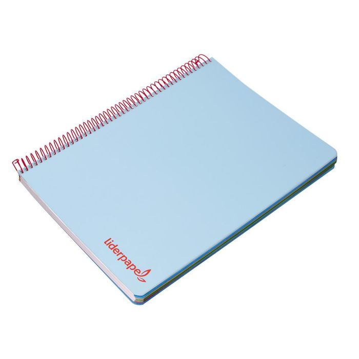 Cuaderno Espiral Liderpapel A4 Micro Wonder Tapa Plastico 120H 90 gr Cuadro 5 mm 5 Banda4 Taladros Color Celeste 4