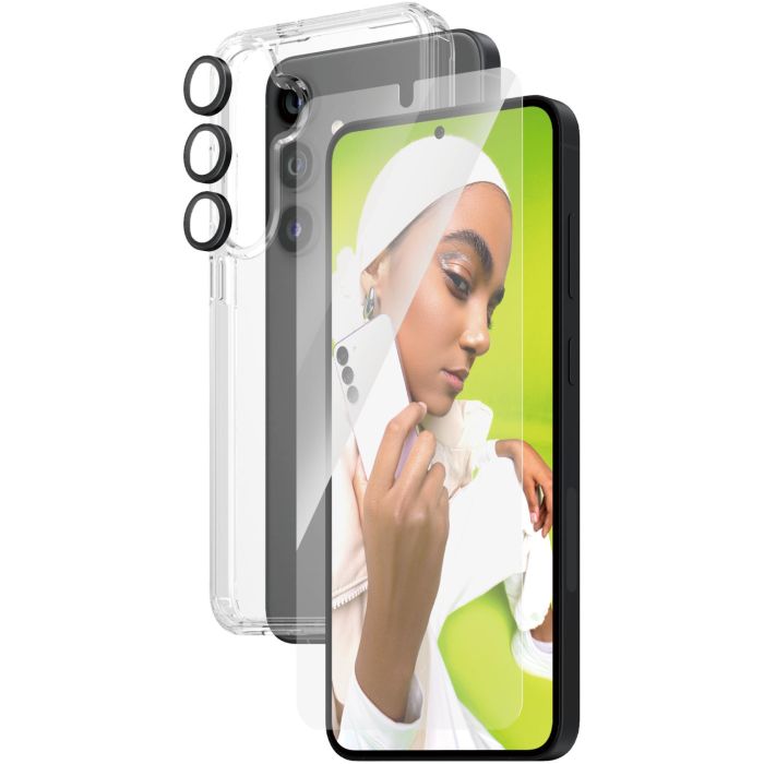 PanzerGlass 3-en-1 Pack Protector Pantalla Samsung Galaxy S24 Plus / UWF Vidrio Templado con EasyAligner Antirayado Antigolpes Transparente 1