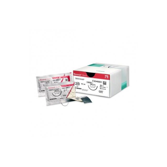 B. Braun Novosyn Quick Sutura Absorbible Undyed 2-0, 70 cm, 12 Unidades