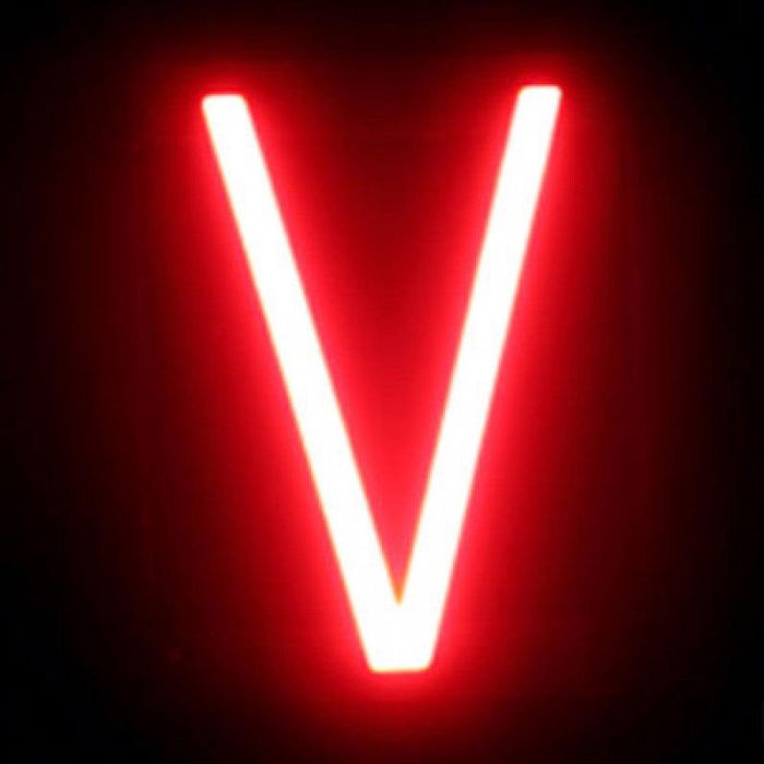 Letra LED Neon V Ancho 108Mm Alto 161Mm Fondo 38Mm - - 1 Letra LED Neon V Ancho 108Mm Alto 161Mm Fondo 38Mm - - 1