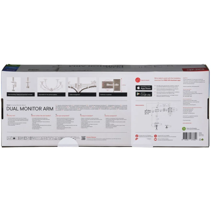 One For All Soporte Universal Monitor Escritorio Doble VESA 100 Brazo Ajustable 13-32 Pulgadas Blanco 4 One For All Soporte Universal Monitor Escritorio Doble VESA 100 Brazo Ajustable 13-32 Pulgadas Blanco 4