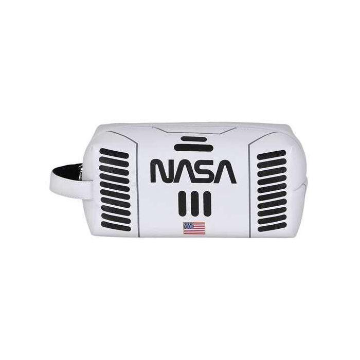 Karactermania Brick Plus Spaceship Neceser de Viaje con Compartimento con Cremallera, Forro Interior con Bolsillo y Asa Lateral, Blanco, 12x25x10 cm 2