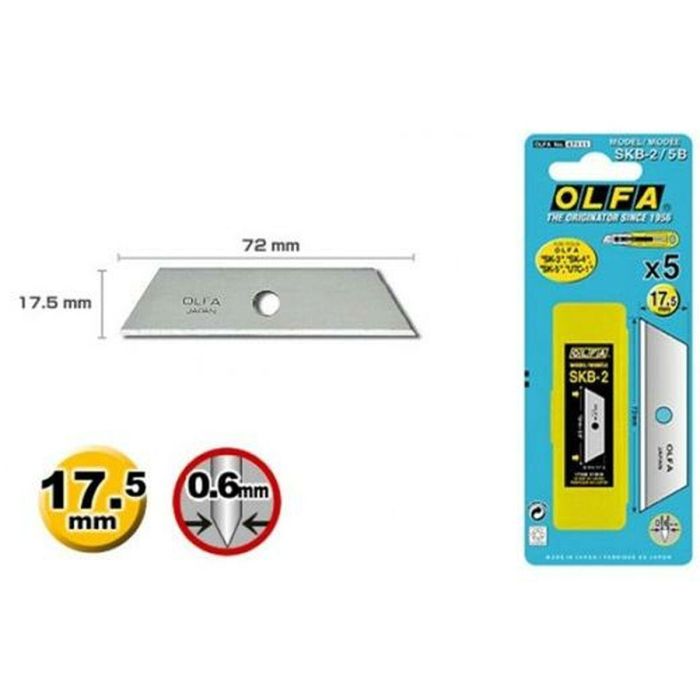 Hoja de Cuchilla Olfa 17,5 mm (5 Piezas) (6 Unidades) 1