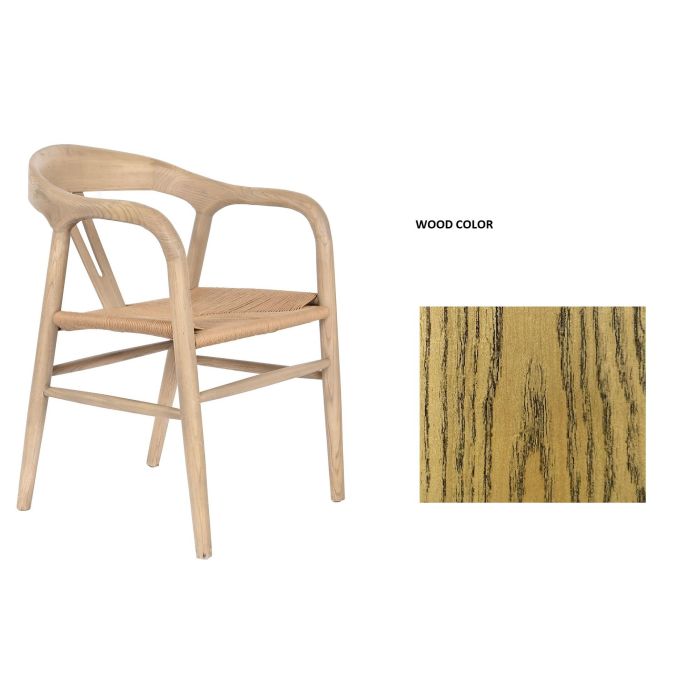 DKD Home Decor Silla Estilo Cottage Natural Madera de Olmo 56x78x57 cm