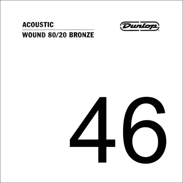 Dunlop Cuerda Acústica para Guitarra 80/20 Bronze .046 Juego de Cuerdas de Larga Duración