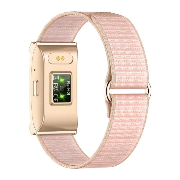 Beafon Fit 20F - Pulsera de Actividad Inteligente Impermeable IP68 con Monitor Cardíaco, Sueño, GPS y SpO2 - 25 Días Batería - Color Oro Rosa