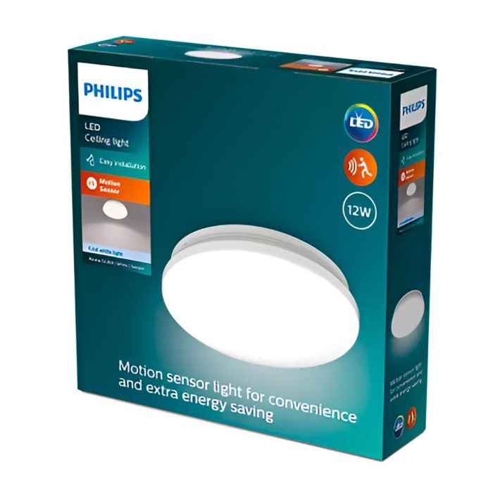 Philips Acuna Plafón Led Circular con Sensor, 12 W, 4000 K, 1500 Lm, Ø 24,5 cm