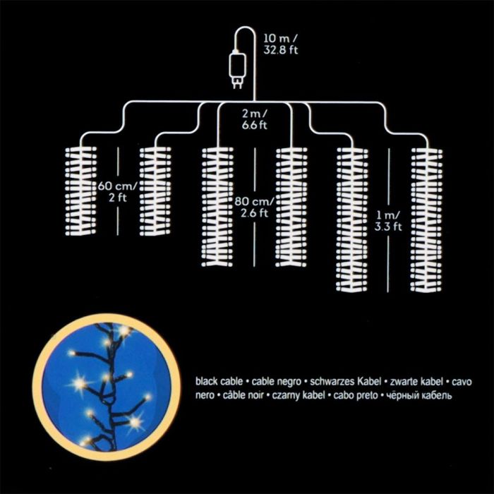 Lumineo Cortina Cascada para Árbol 480 LEDs Oro Suave Multifunción Exterior IP44 2m 12m 1 Lumineo Cortina Cascada para Árbol 480 LEDs Oro Suave Multifunción Exterior IP44 2m 12m 1
