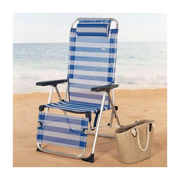 Tumbona de playa reclinable aluminio con cojín aktive 149x49x78/116 cm 2 Tumbona de playa reclinable aluminio con cojín aktive 149x49x78/116 cm 2