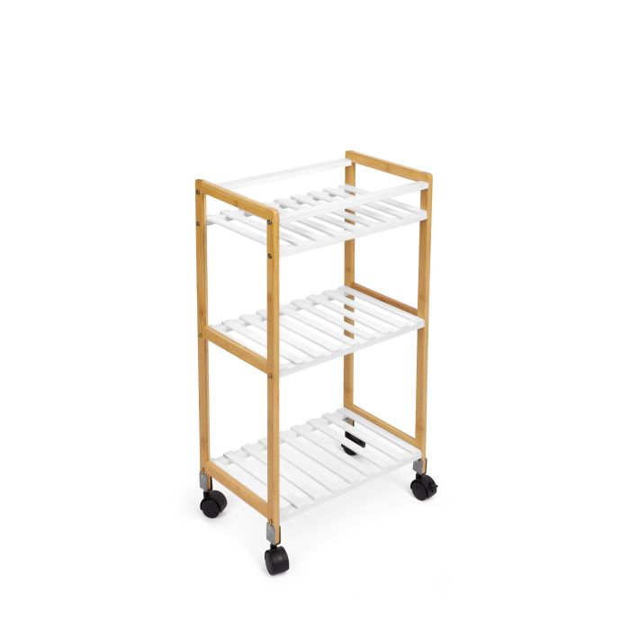 Verdulero de Bambú 40x25x70 cm Blanco - Confortime (2 Unidades) 2 Verdulero de Bambú 40x25x70 cm Blanco - Confortime (2 Unidades) 2