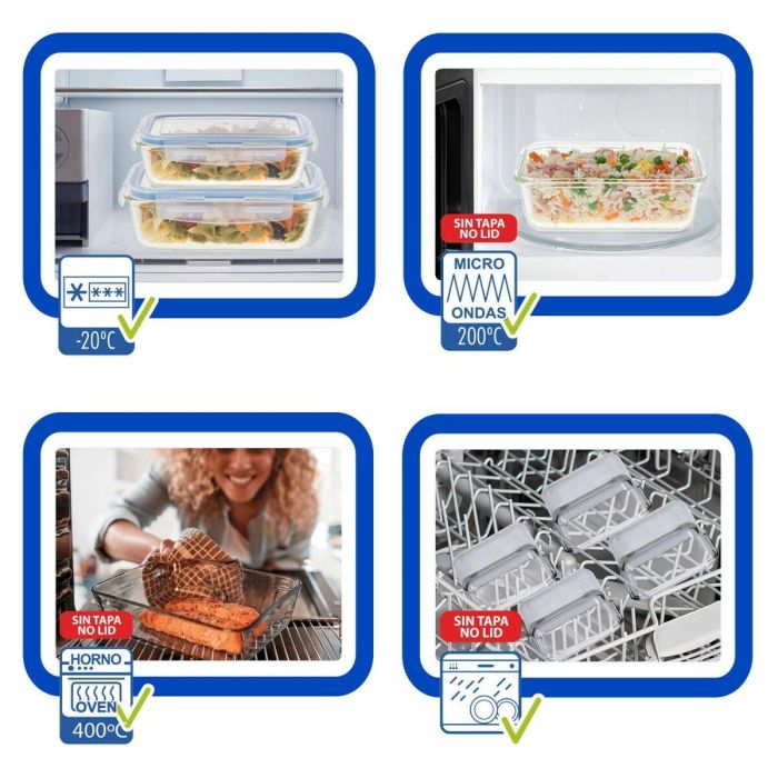 Set de Recipientes de Cocina Herméticos Apilables Max Home 6 Unidades 23 x 7,5 x 17,5 cm 2 Set de Recipientes de Cocina Herméticos Apilables Max Home 6 Unidades 23 x 7,5 x 17,5 cm 2