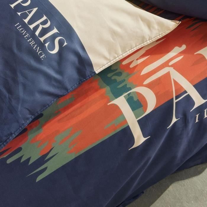 Juego de cama - HOY - JAVA - 2 personas - 240x220 cm - Algodón - Estampado París - Azul 3 Juego de cama - HOY - JAVA - 2 personas - 240x220 cm - Algodón - Estampado París - Azul 3