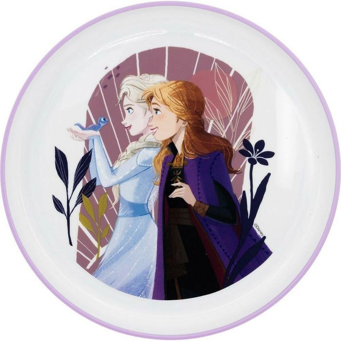 Disney CZ11294 Plato Infantil Antideslizante Frozen Bicolor Plástico Alimentario Libre BPA Apto Microondas 2