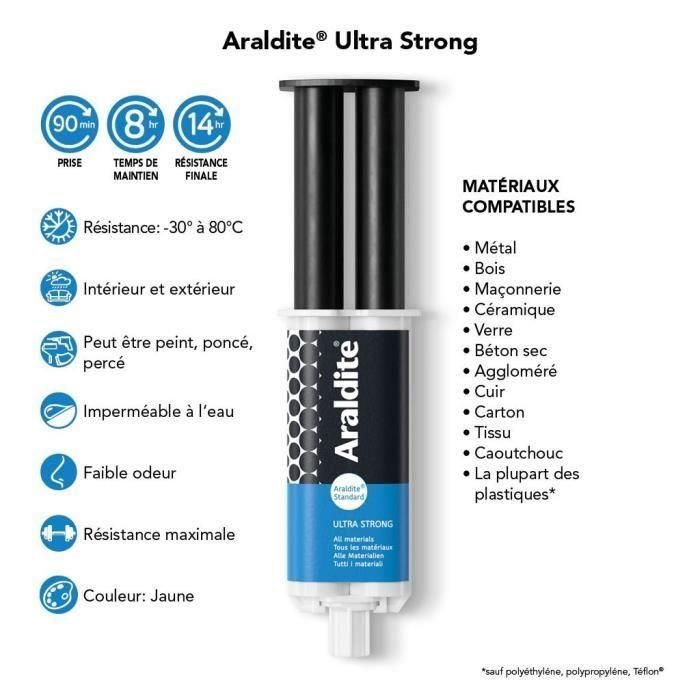 Araldite ARA1697016241408 Adhesivo epoxi bicomponente estándar, fraguado largo, alta resistencia, 24 ml 2 Araldite ARA1697016241408 Adhesivo epoxi bicomponente estándar, fraguado largo, alta resistencia, 24 ml 2