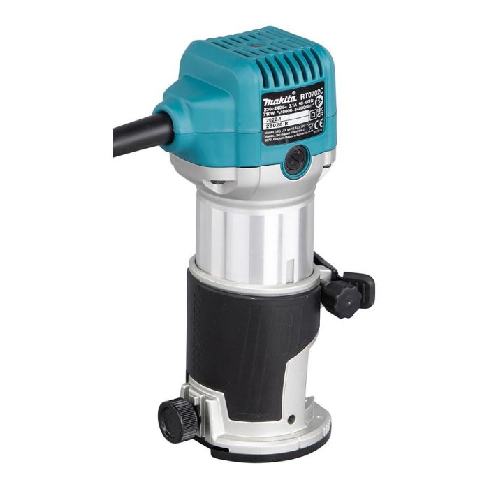 Makita RT0702CX2J Multifunktionsfräse, 34000 RPM, 710W, Velocidad Ajustable 8